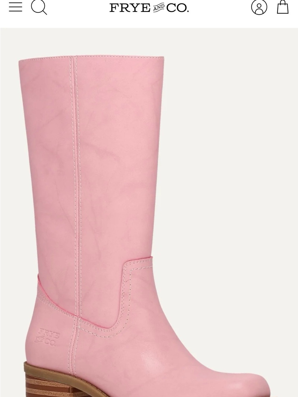FRYE AND CO. Pink Kids Mid-Calf Leather Boot
